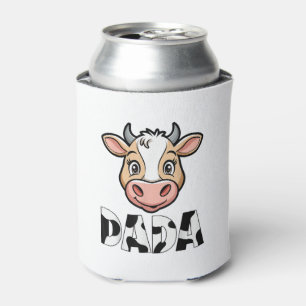 Dada Cow Print Cow Pattern Father's Day  Can Cooler