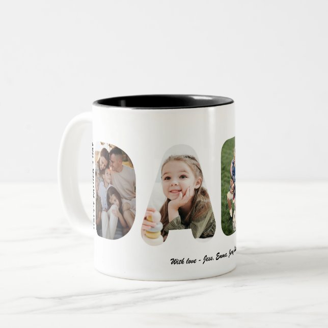 Dada Custom Word Photo Personalised Father's Day Two-Tone Coffee Mug (Front Left)
