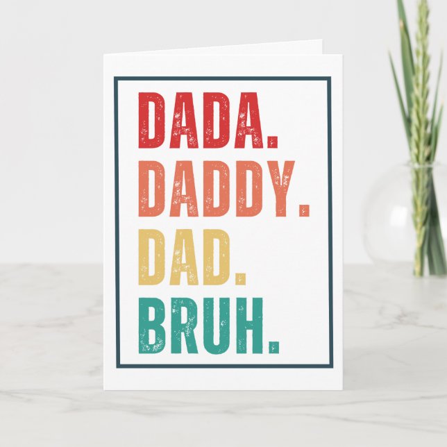 Dada Daddy Dad Bruh distressed retro Father's Day  Card (Front)