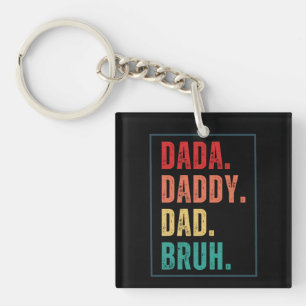 Dada Daddy Dad Bruh distressed retro Father's Day Key Ring