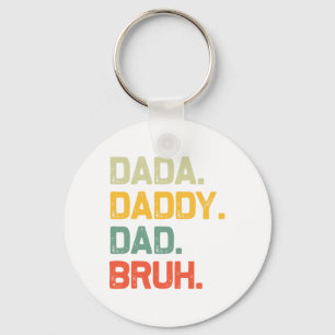 Dada Daddy Dad Bruh Gifts Men Funny Vintage Father Key Ring