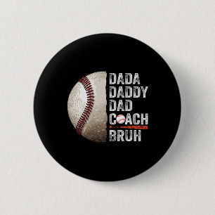 Dada Daddy Dad Bruh Vintage Baseball Coach Funny F 6 Cm Round Badge