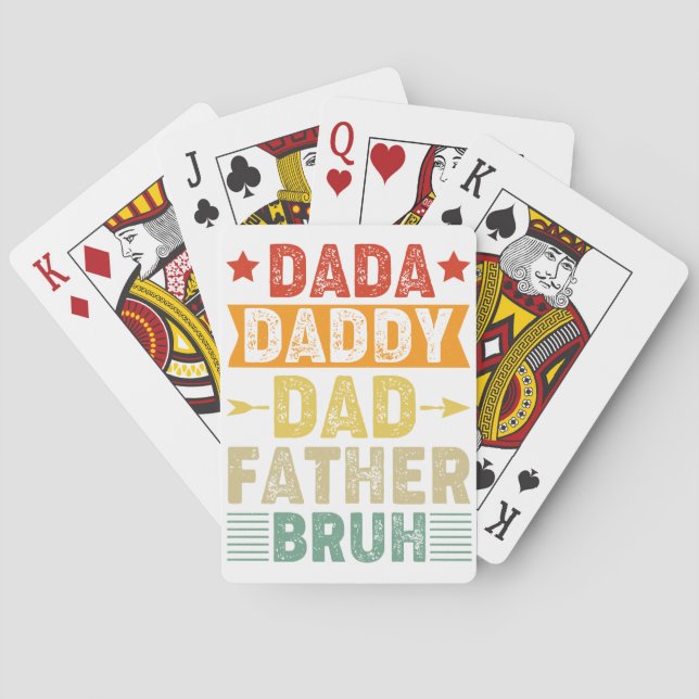 Dada Daddy Dad Father Bruh Father's Day Colourful Playing Cards (Back)