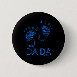 Dada Fathers Day Est 2026 Word Cloud Baby 6 Cm Round Badge