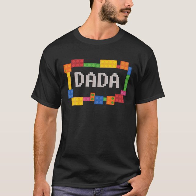 Dada Funny Blocks Master Builder Brick Builder Bir T-Shirt (Front)