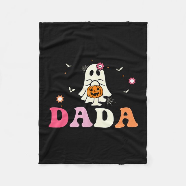 Dada Ghost Boo One Soky Dad First Halloween Birthd Fleece Blanket (Front)