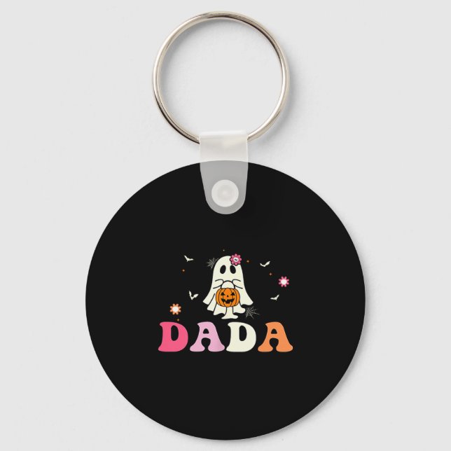 Dada Ghost Boo One Soky Dad First Halloween Birthd Key Ring (Front)
