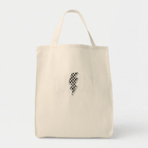 Dada Lightning Bolt Chequered Father'S Day Dad Gra Tote Bag