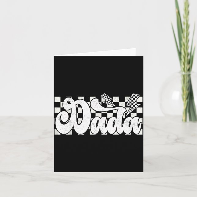 Dada Lightning Chequered Father's Day Dad Grandpa  Card (Front)