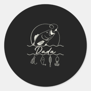 Dada of the big one fishing o-fish-ally 1st classic round sticker