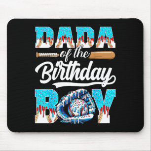 Dada of the birthday boy baseball ice cream drip mouse pad