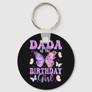 Dada of The Birthday Girl Butterfly Family Key Ring