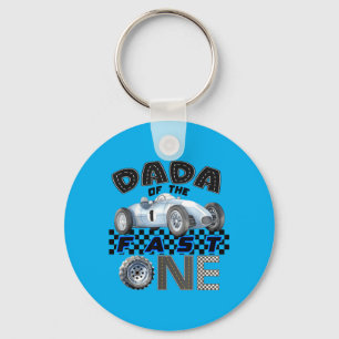Dada Of The Fast One Birthday 1st Race Car Family Key Ring