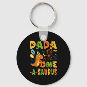 Dada Of The One-a-saurus 1st Birthday Dinosaur Par Key Ring