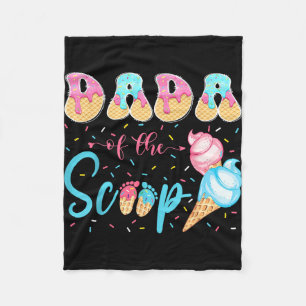 Dada of The Scoop Ice Cream Gender Reveal Baby Fleece Blanket