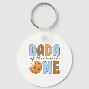 Dada Of The Sweet One Cookies And Milk 1st Birthda Key Ring