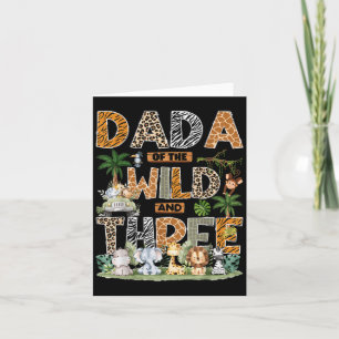 Dada Of The Wild & Three Zoo 3rd Birthday Safa Card