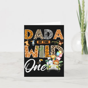 Dada of the wild one 1st birthday boy safari jungl card