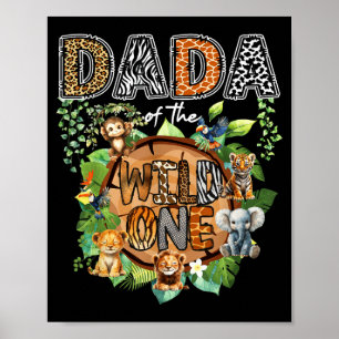Dada of The Wild One 1St Birthday Kids Safari Poster