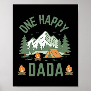 Dada one happy camper 1st birthday camping poster