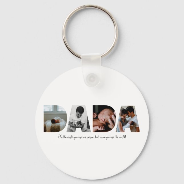 Dada Photo Collage Keychain for Father's day (Front)