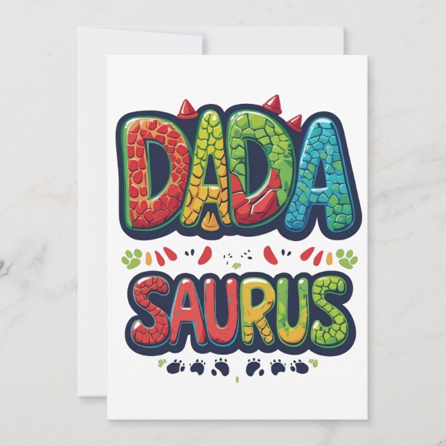 DADA SAURUS Card – Fun Dinosaur Dad Celebration (Front)