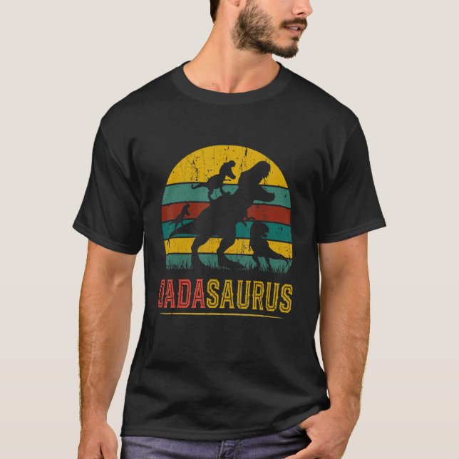 Dada saurus Rex Dada Dinosaur 3 three Kids Father' T-Shirt (Front)