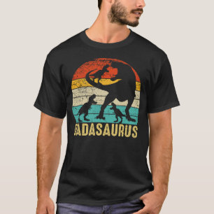 Dada saurus T Rex Dada Dinosaur 3 three Kids Fathe T-Shirt
