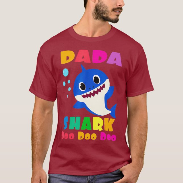 Dada Shark  Funny Fathers Day Gift For Mens Dad T-Shirt (Front)
