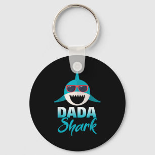 Dada Shark Wearing Cool Sungles Daddy  Key Ring