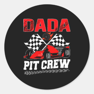 Dada T Crew Racing Family Race Car Birthday Boy  Classic Round Sticker
