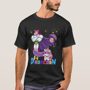 Dadacorn Awesome Funny Dad Unicorn Lovers Superher T-Shirt