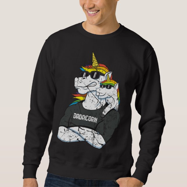 Dadacorn  Fathers day Unicorn Dad   Unicorn Sweatshirt (Front)