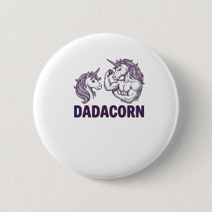 Dadacorn Funny Unicorn Dad Vector Shirt Design_1 6 Cm Round Badge