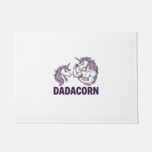 Dadacorn Funny Unicorn Dad Vector Shirt Design_1 Doormat