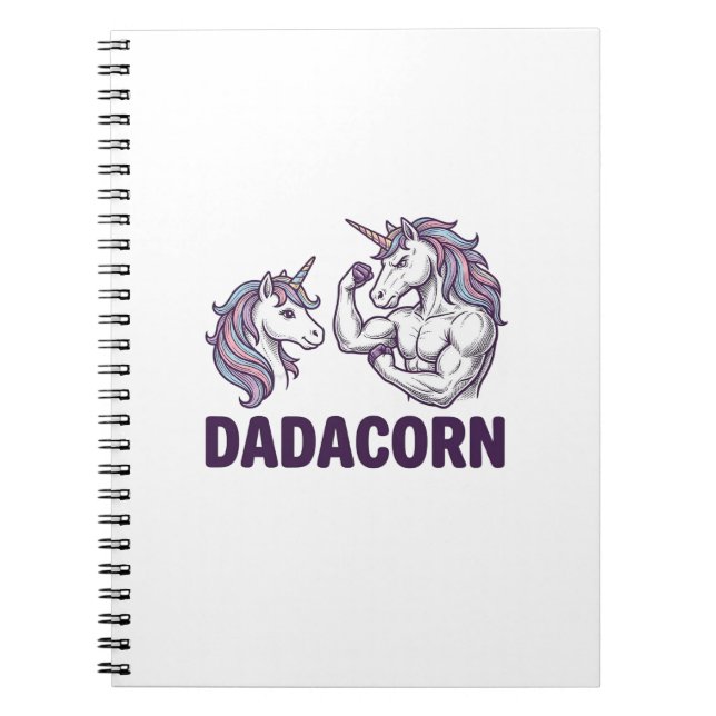 Dadacorn Funny Unicorn Dad Vector Shirt Design_1 Notebook (Front)