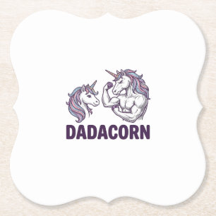 Dadacorn Funny Unicorn Dad Vector Shirt Design_1 Paper Coaster