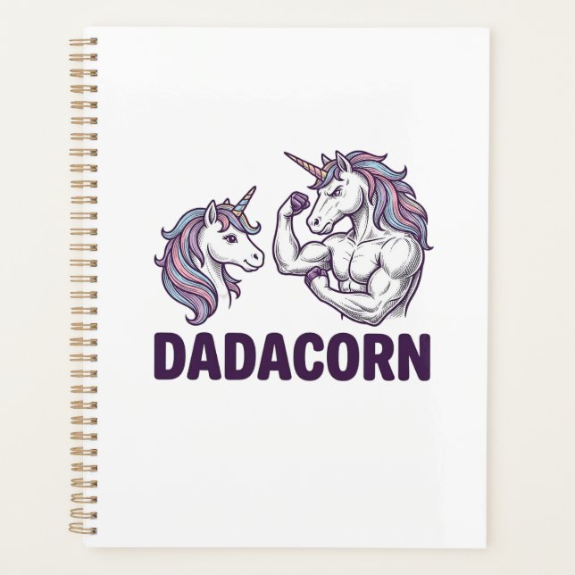 Dadacorn Funny Unicorn Dad Vector Shirt Design_1 Planner (Front)