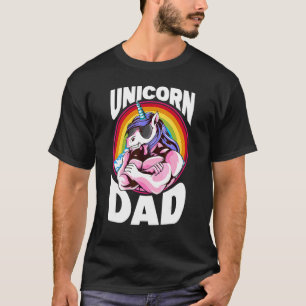 Dadacorn Muscle Unicorn Dad Baby Daughter Fathers  T-Shirt