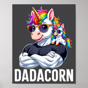 Dadacorn Muscle Unicorn Dad Funny Father's Day Men Poster