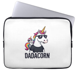 Dadacorn - Unicorn Dad and Baby Christmas Papa Fat Laptop Sleeve