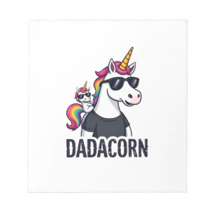 Dadacorn - Unicorn Dad and Baby Christmas Papa Fat Notepad