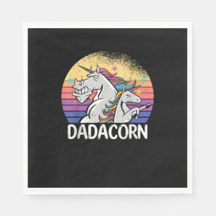 Dadacorn unicorn Father and daughter dad daddy fat Napkin