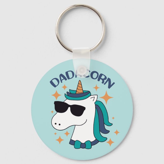 Dadacorn With Sunglasses Key Ring (Front)