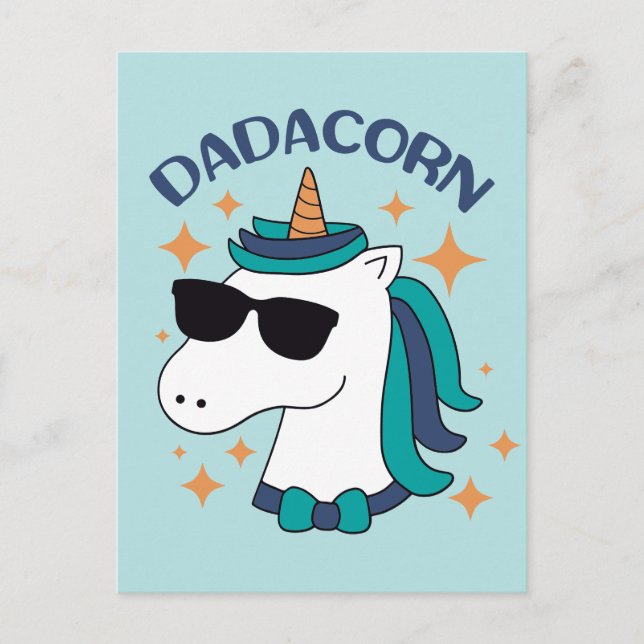 Dadacorn With Sunglasses Postcard (Front)