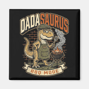 Dadasaurus Bbq Mode Fathers Day Funny Dinosaur Magnet
