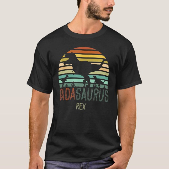 Dadasaurus Dad Dino Fars Day S Men Dinosaur Rex T-Shirt (Front)