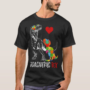 Dadasaurus Daddy Rex Autism Awareness Proud Dad Fa T-Shirt