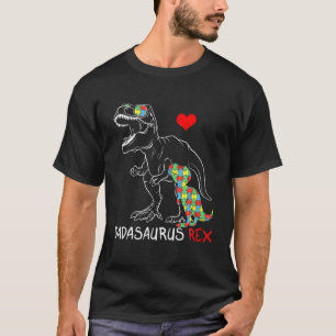 Dadasaurus Daddy Rex Autism Awareness Proud Dad Fa T-Shirt