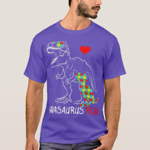 Dadasaurus Daddy Rex Autism Awareness Proud Dad Fa T-Shirt
